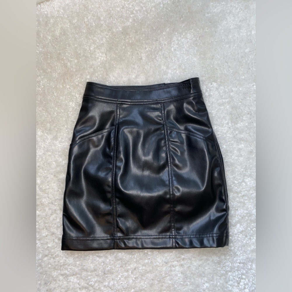 H&M Faux Leather Mini Skirt